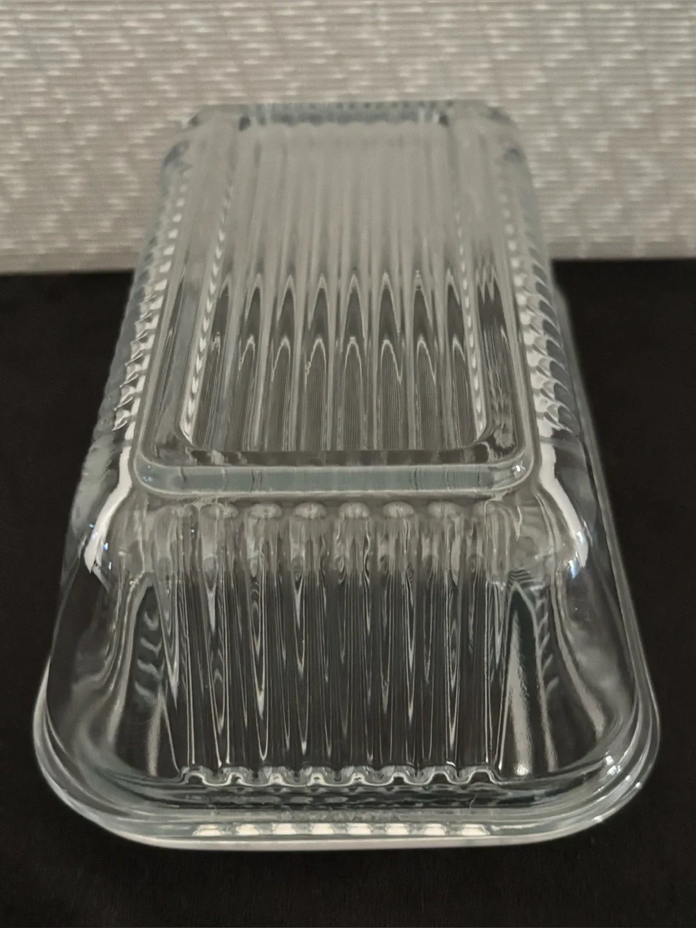 Vintage Pasabahce Ribbed Glass Butter Dish w/Lid or Versatile Food Storage - MCM
